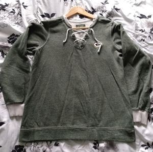 Antigua Green Bay Packers lace up sweater
